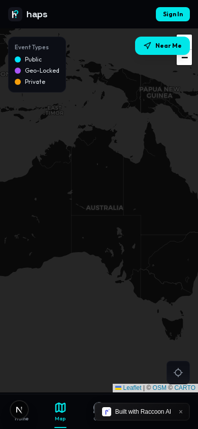 Live map of nearby events